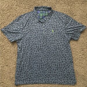 William Murray Golf Gray Leopard Print Shirt